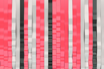 Abstract 3D rendering of black, white and red sine waves