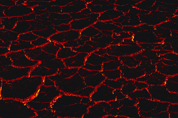 Lava soil caused by global warming background.