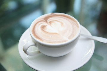 cappuccino coffee in close up
