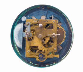 Old clock mechanism with alarm clock