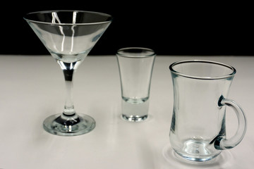 empty glassware Martini glass shooting .