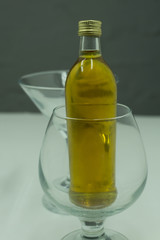 The little bottle on the shelf whiskeys, high quality alcohol