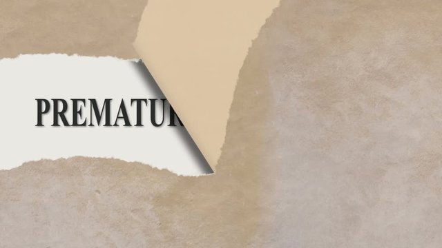 concept animation of torn paper with words premature ejaculation