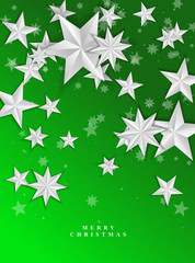 Vector Christmas card template Christmas card with stars. Abstract illustration.