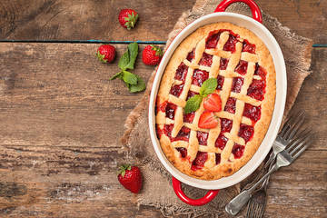Traditional strawberry pie