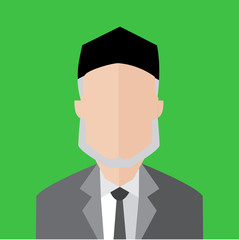 Elder Man Simple Flat Portrait Vector Illustration