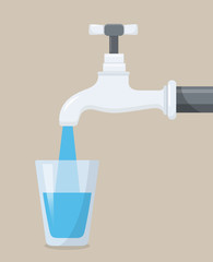 Leitungswasser Flat Design Icon
