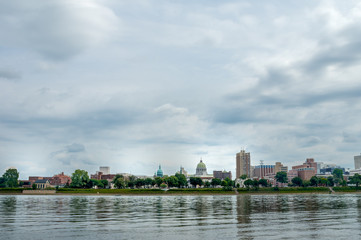 Fototapeta na wymiar Harrisburg from Across the Susquehanna River
