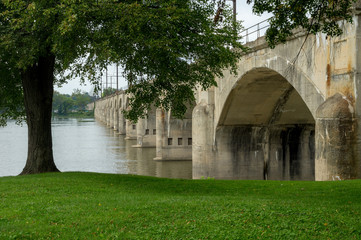 Riverside Park and Bridge over River