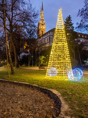 Naklejka premium Advent Dekoration des Festivals in Zagreb