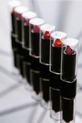 wide range of women's lipsticks. makeup artist paradise. compulsory attribute of beauty