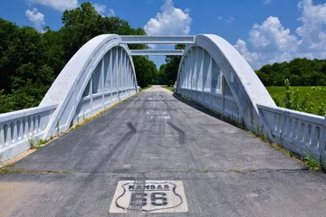 Door stickers Route 66  Rainbow Curve Bridge in Kansas.