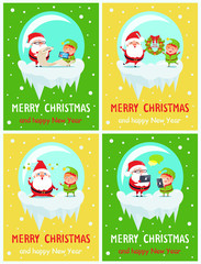 Merry Christmas and Happy New Year Greeting Cards