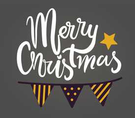 Merry Christmas Congratulation Vector Illustration