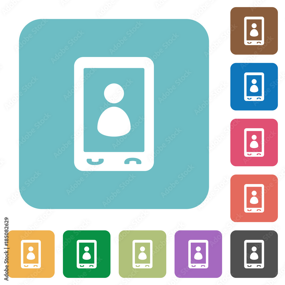 Poster mobile user profile rounded square flat icons