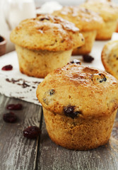 Muffins with dried cranberries