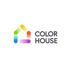 Abstract house vector design element. Colorful sign. House design
