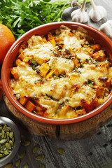 Chicken baked with pumpkin