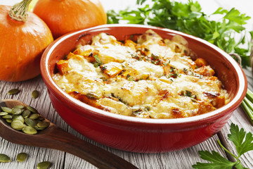 Chicken baked with pumpkin