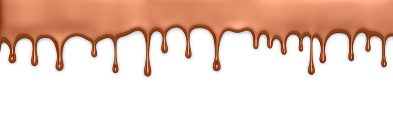 Caramel flush on a white background. 3D illustration