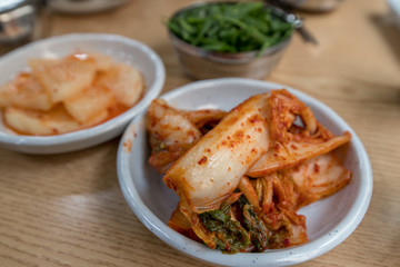 Korean tradional side dish Kimchi and Radish kimchi,Korea