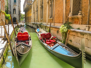 Fototapeta na wymiar Tradition venetian gondolas, Venice, Italy
