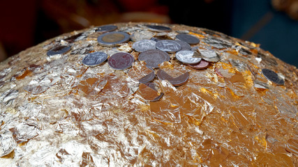 Gold Ball in Thai temple