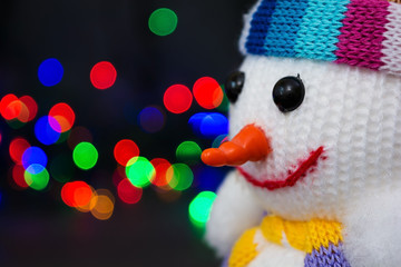 Snowman on Christmas background