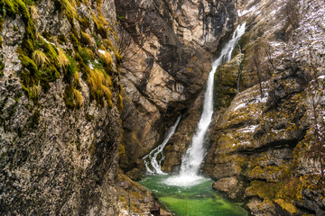 Obraz premium Savica waterfall, triglav national park, Slovenia