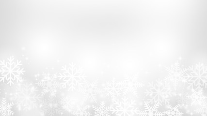 Abstract Snow Flake with Bokeh White and Gray Vector Backgrounds