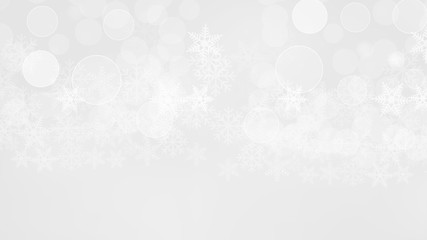 Abstract Snow Flake with Bokeh White and Gray Vector Backgrounds