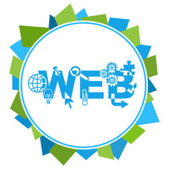 Web Green Blue Random Shapes Circle 