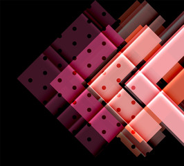 Colorful triangles and arrows on dark background