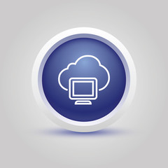 Obraz premium cloud sharing monitor icon