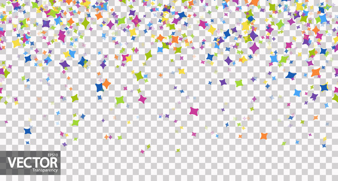 seamless confetti party background with vector transparency