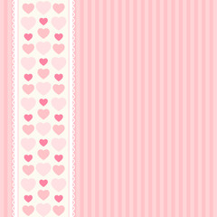 Cute primitive retro background with hearts