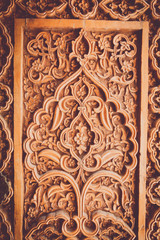 Wooden door Arabic decorations