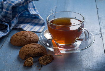 a cup of tea on a table