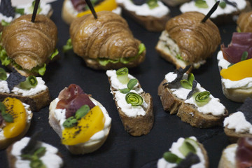 fast food croissants and sandwiches