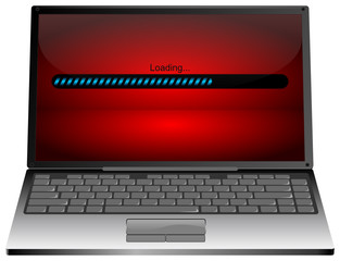 Laptop computer with Loading bar - 3D illustration