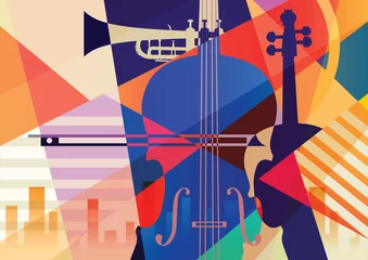 Poster Colorful music background. © Yevhen