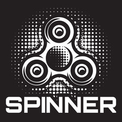 Obraz premium Monochrome vector illustration with a child hand spinner