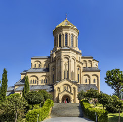Fototapeta premium Blick auf die Sameba Kathedrale in Georgien 