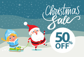 Fototapeta na wymiar Final Christmas Sale Holiday Discount 50 Poster