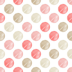 Polka dot seamless pattern. The colorful balls. Scribble texture. Тextile rapport. 