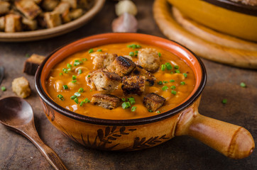 Goulash soup with croutons