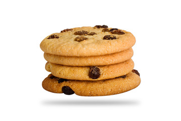 Raisins Cookie isolated on white background