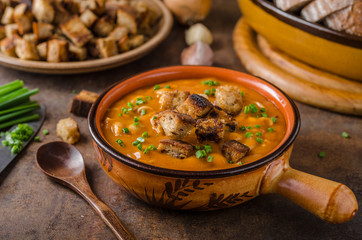 Goulash soup with croutons