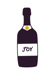 Joy Alcoholic Beverage Bottle Vector Illustration