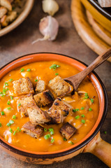 Goulash soup with croutons